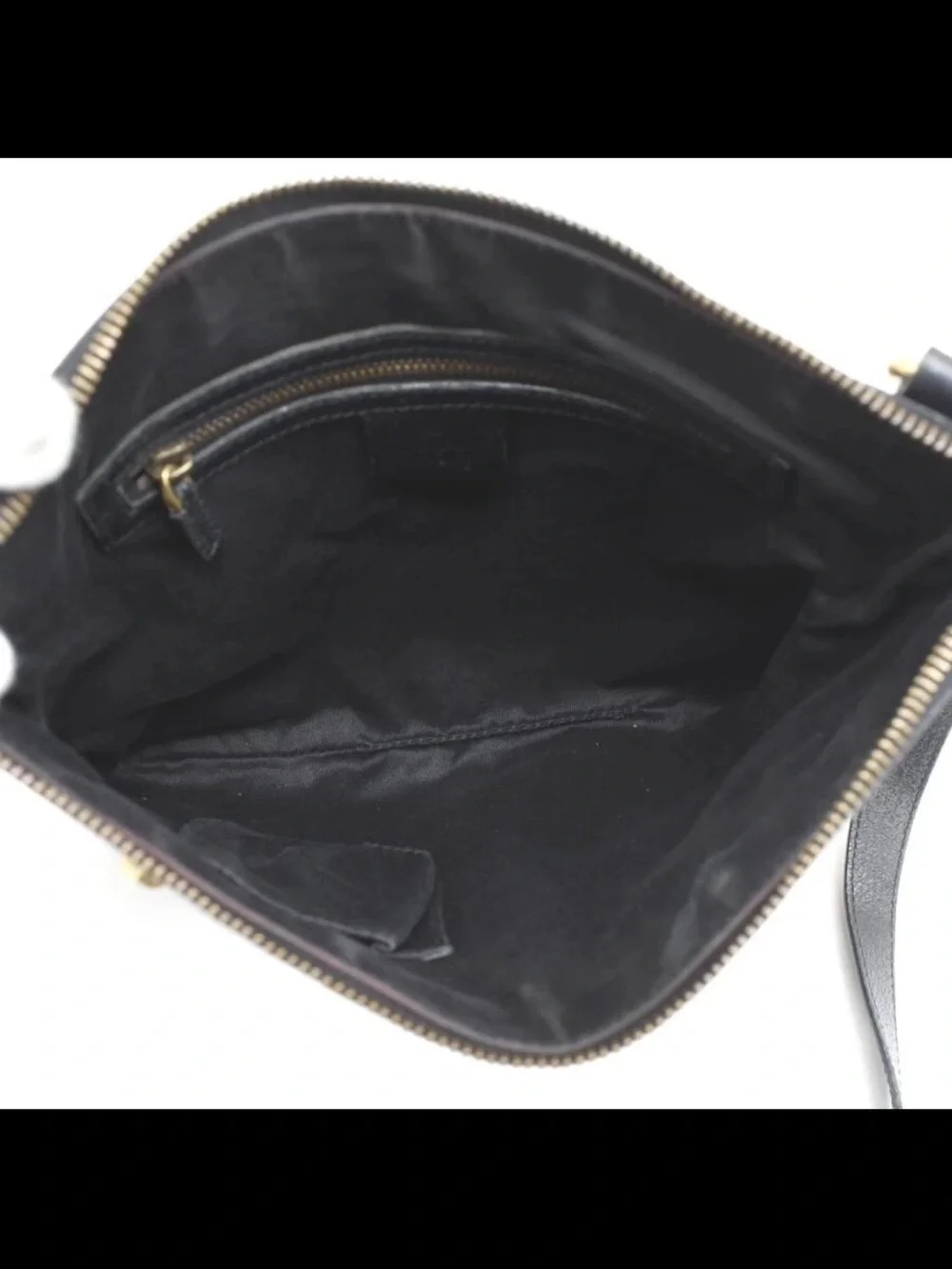 Gucci Black GG Canvas Messenger Bag with Gold Stud Accents